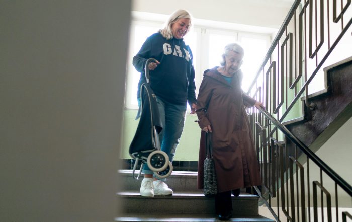 senior help stairs grab bar senior-proof