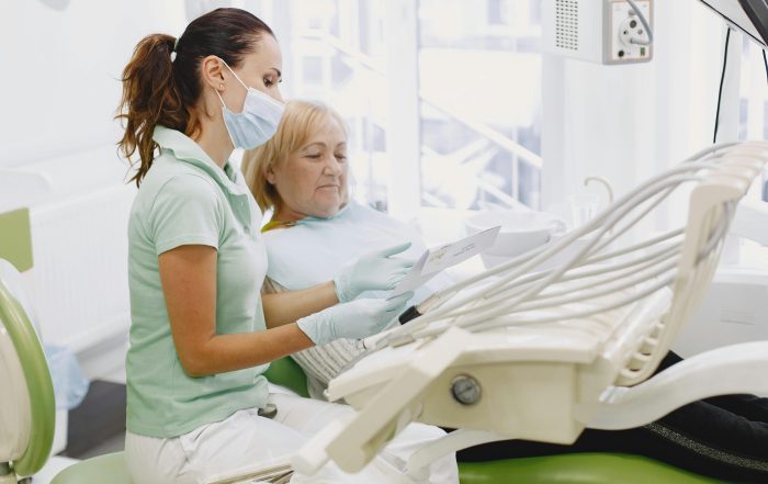 oral health for seniors older woman dentist