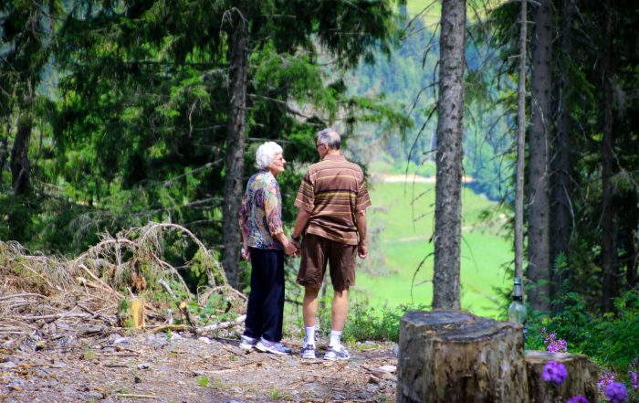accessible trails in north vancouver senior man woman elderly couple hike nature