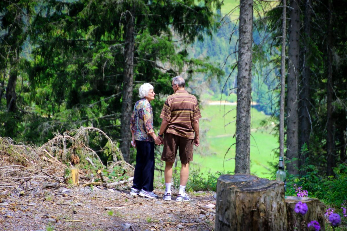 accessible trails in north vancouver senior man woman elderly couple hike nature